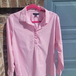Lands' End Pink Striped Popover Size 14